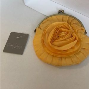 NWT Anthropologie Yellow Rose Clasp Clutch